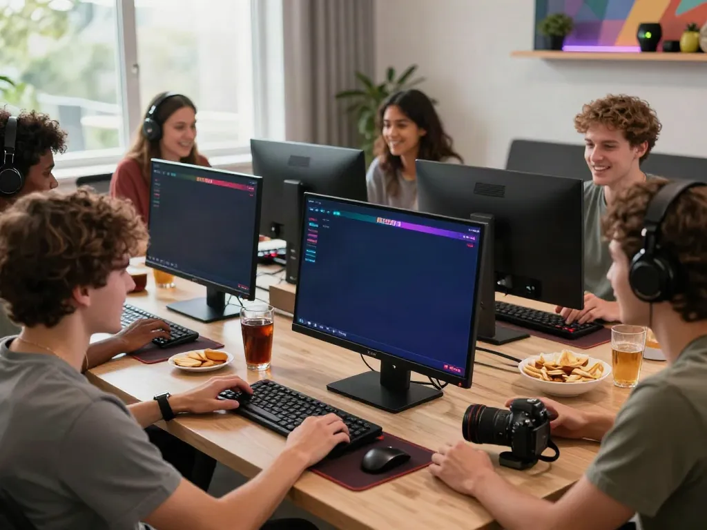 Exciting gaming scene at https://red88.limited/ with friends enjoying online betting.