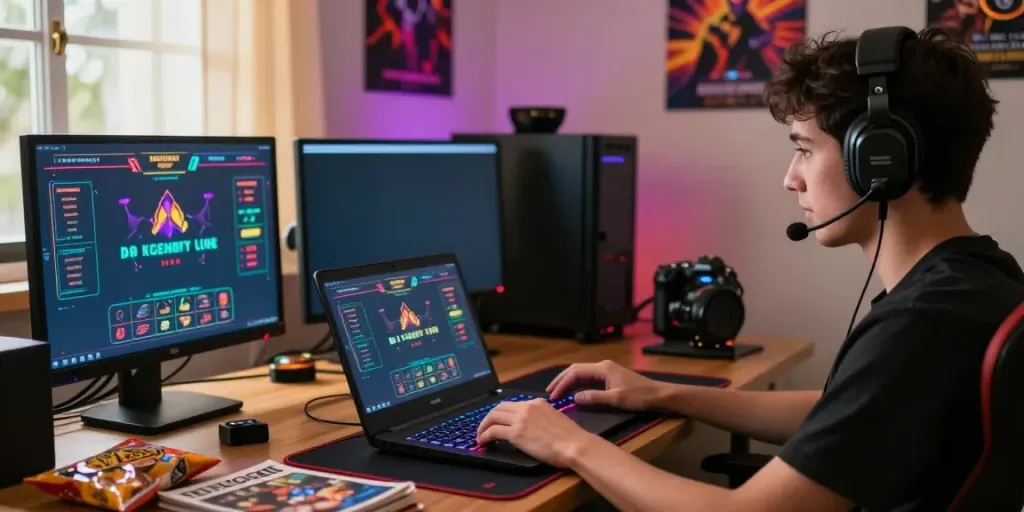 Exciting online gaming atmosphere featuring a player at https://ku88vt.com/, engaged in live casino fun.