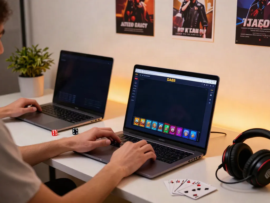 User engaged with the DA88 platform in a colorful online gaming setup.