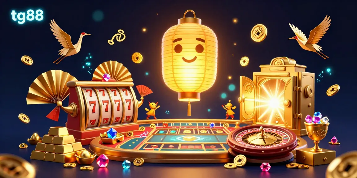 Experience thrilling gameplay at tg88 with a vibrant illustrated scene showcasing a lively casino atmosphere.