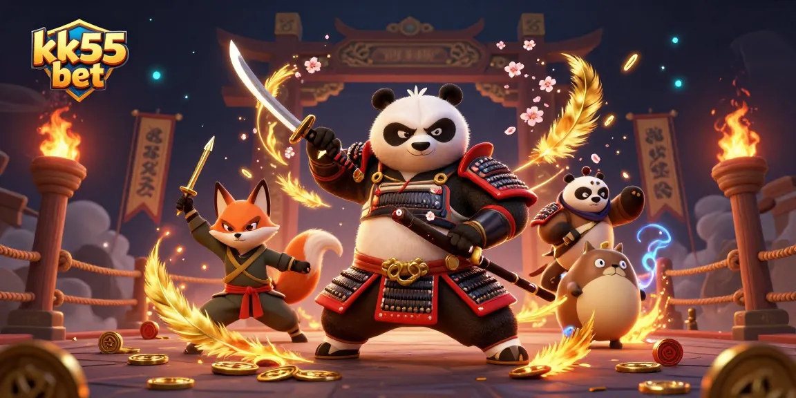 Experience thrilling action with kk55 bet in a vibrant 3D casino-themed illustration featuring iconic characters.