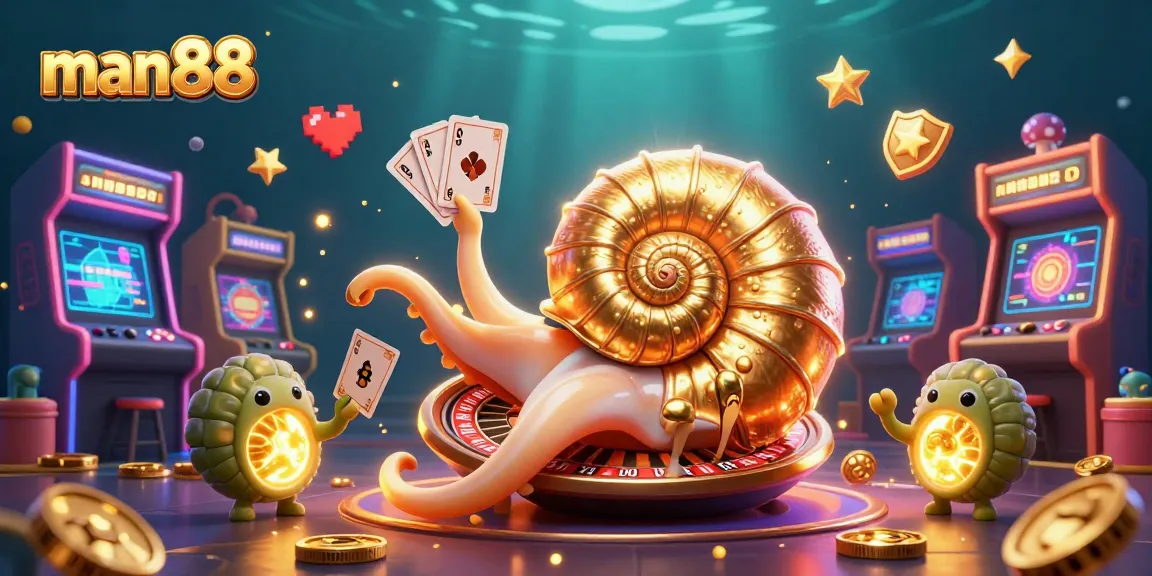 Experience thrilling gameplay with man88 in this vibrant 3D casino scene featuring a giant nautilus roulette.
