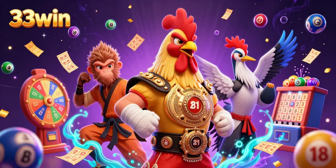 Engage in thrilling action at 33win with vibrant lottery elements and captivating characters.