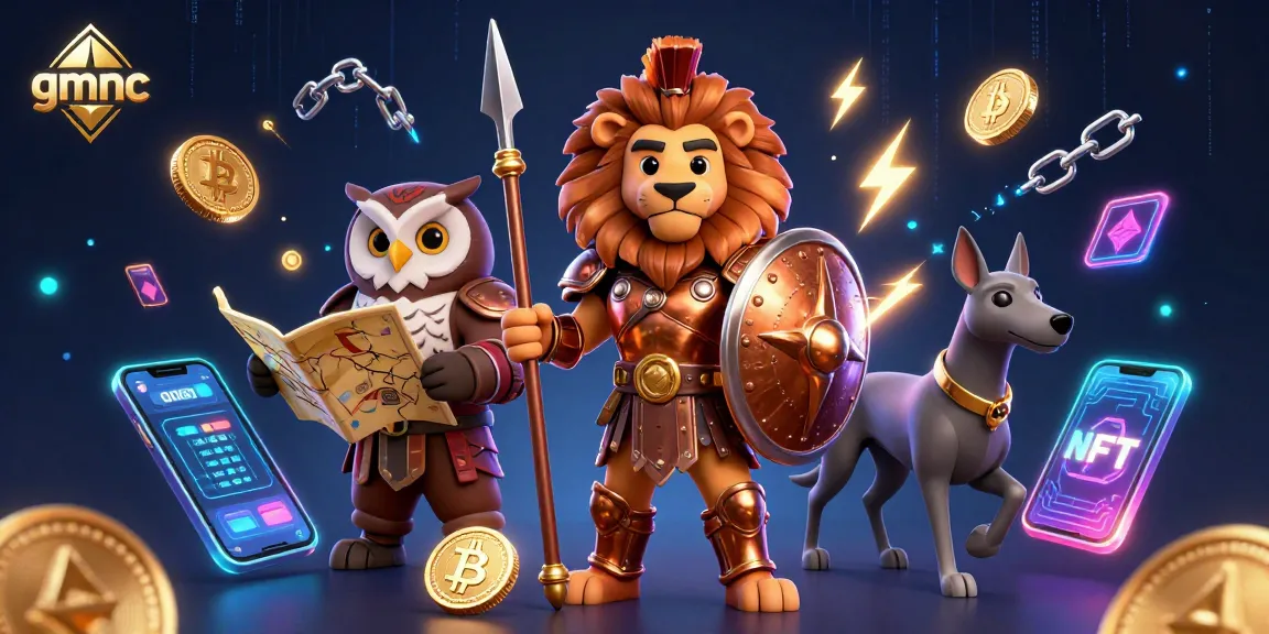 Experience thrilling gameplay and crypto action with gmnc in this captivating 3D casino illustration.